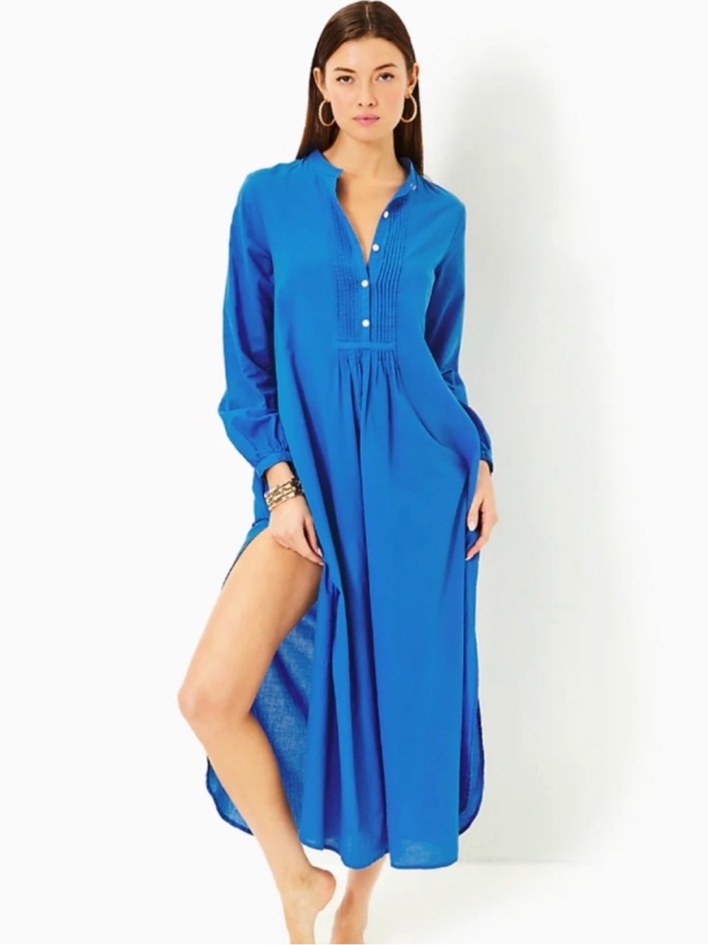 NWT Lilly Pulitzer Vassa Maxi Coverup in Morelle Blue